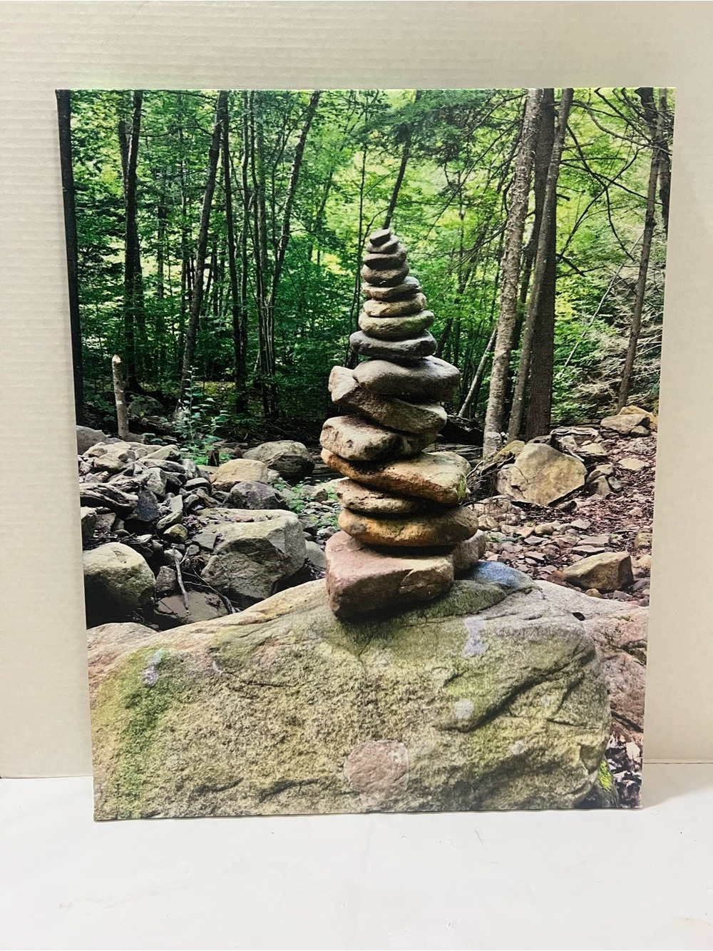 Zen Cairn Stone Nature Art Canvas 16”x20”